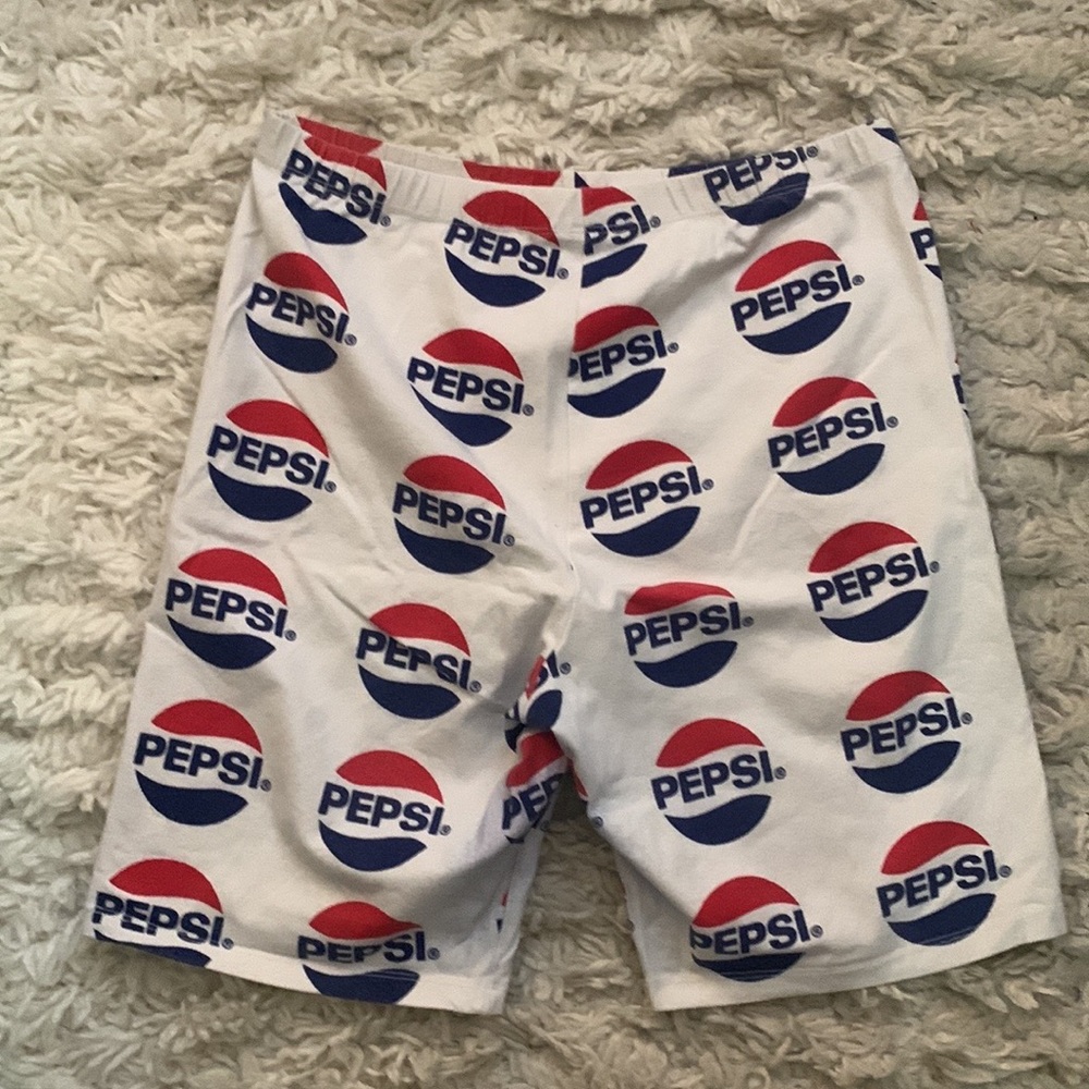 VINTAGE Pepsi Logo White Red Blue Biker Shorts